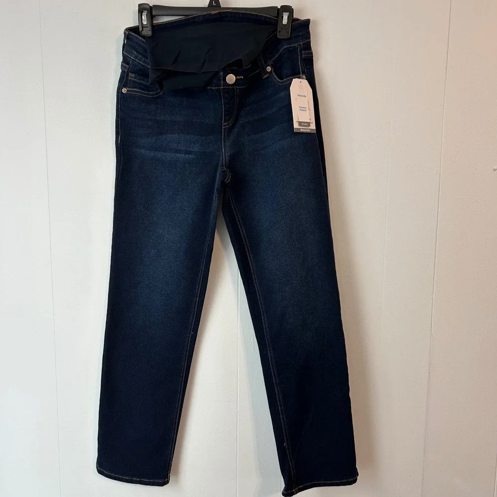 Walmart Maternity Straight Leg Jeans Dark‎ Wash Size Small 4-6